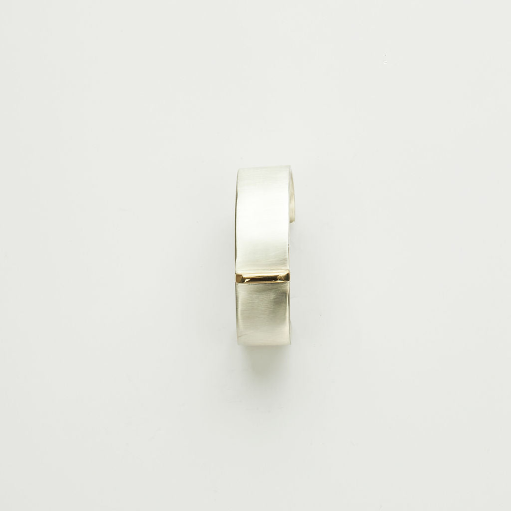 Silver Ring With Gold Strip