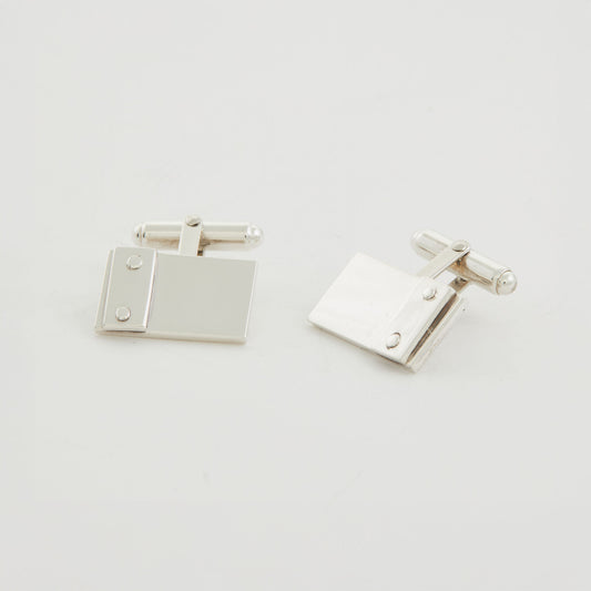 Contemporary Silver Cuff Links.