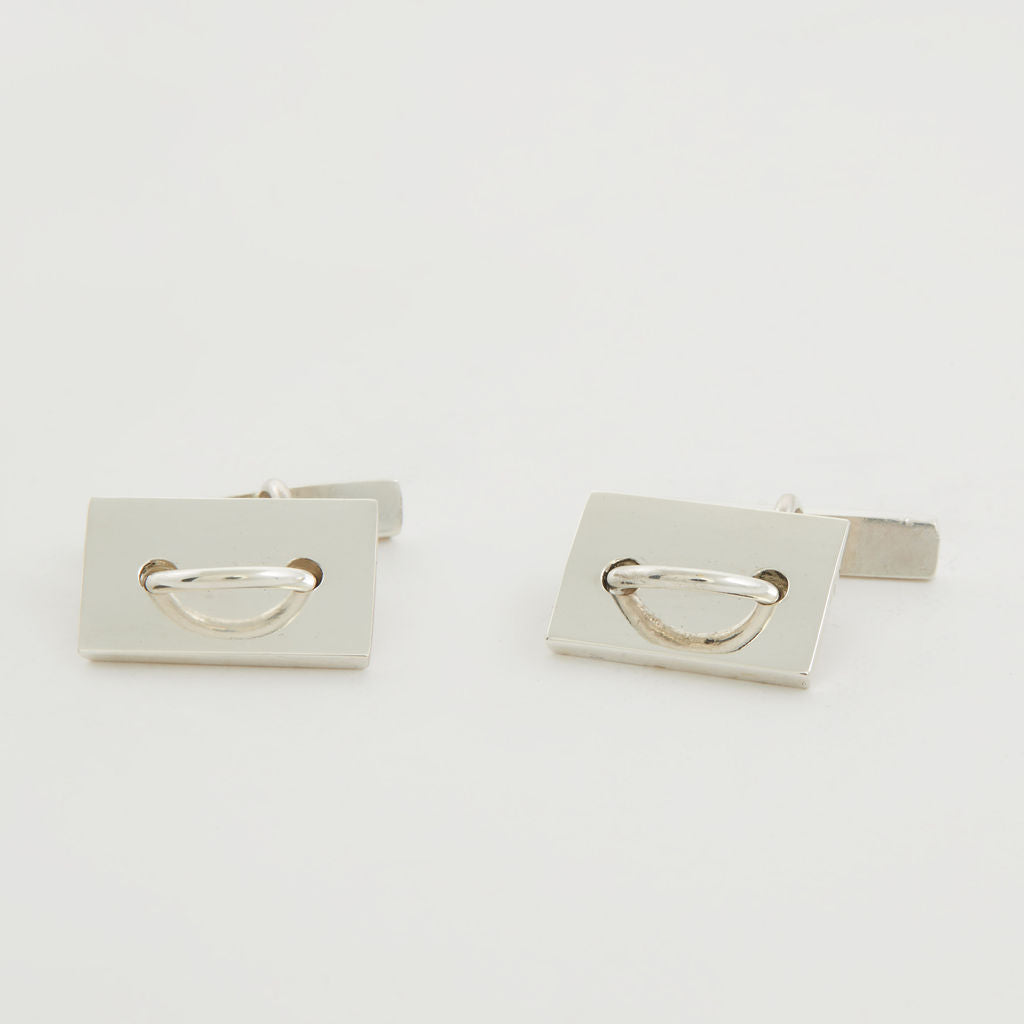 Contemporary Silver Cuff Links