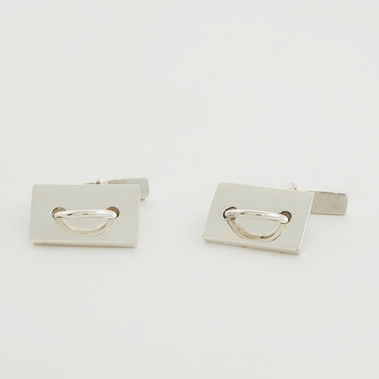 Contemporary Silver Cuff Links