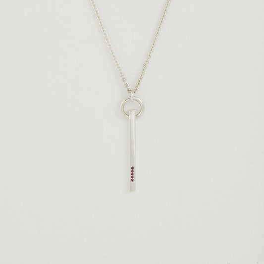 Silver Pendant With Rubies