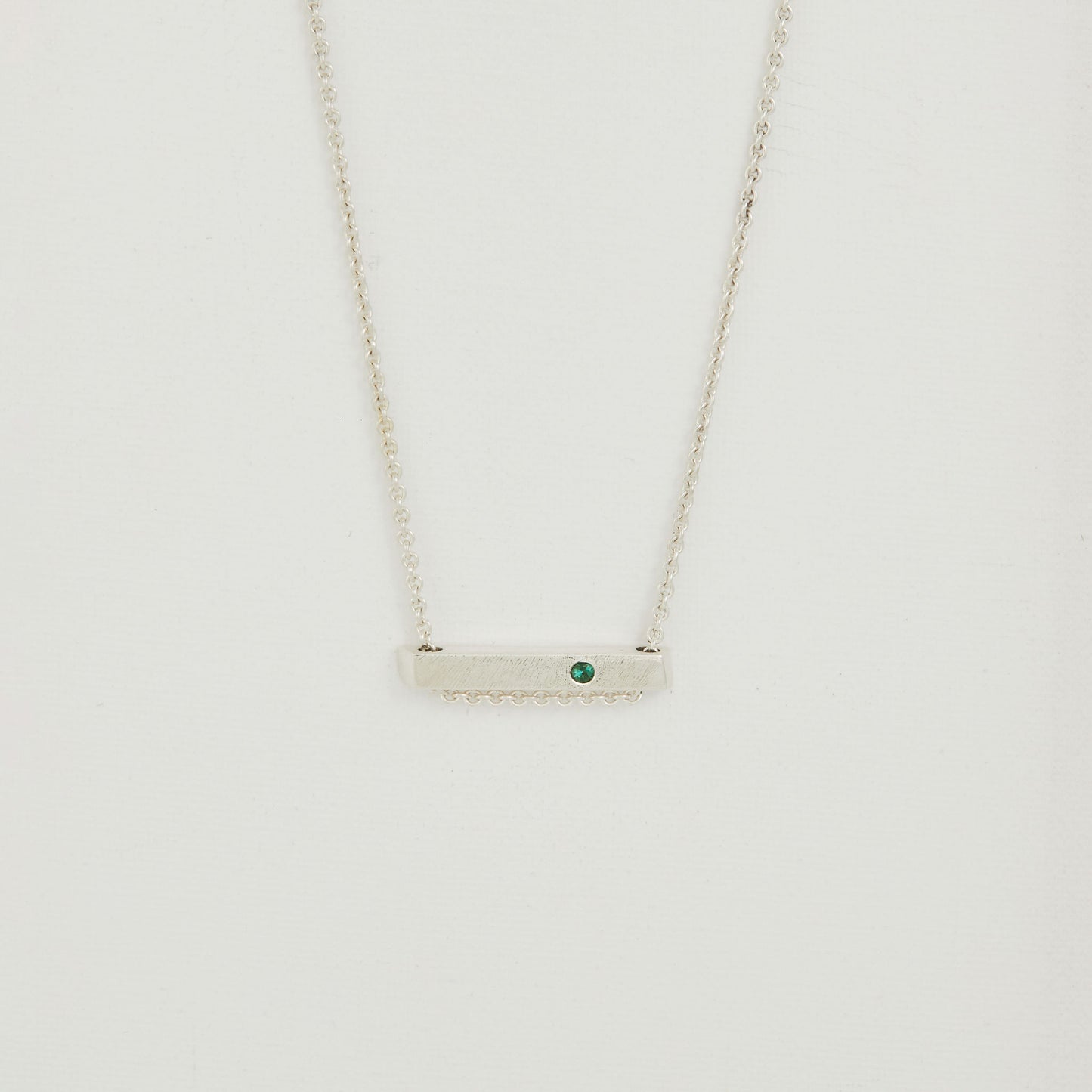 Silver Pendant With Green Tourmaline Stone