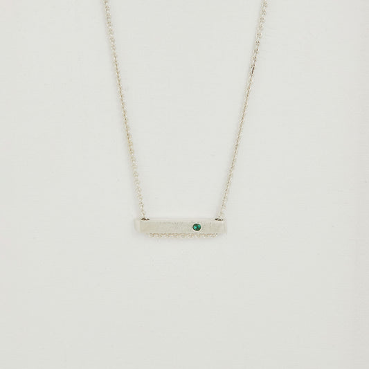 Silver Pendant With Green Tourmaline Stone